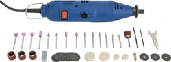 Velleman Multifunctionele precisieboor, met accessoires, 40-delig, voor snijden, boren, graveren en andere knutselprojecten, 135 W, 10000-32000 rpm
