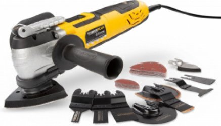 Powerplus POWX1347MC Oscillerende multitool - Multifunctioneel gereedschap - 300W - Oscillerend - Variabele snelheid - Snelwisselsysteem - Stofafzuiging - Incl. aluminium opbergkoffer en 36 accessoires - Schuren, zagen, snijden en polieren