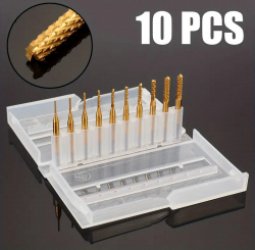 Micro eensnijder frezenset (0.8 - 3.175mm, 10 stuks)