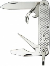 Fosco metalen survival/Zwitsers zakmes 4 functies - Multitool mes 4 functies - Replica leger messen