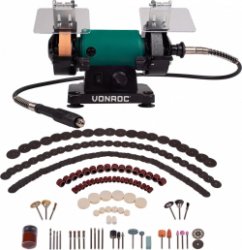 VONROC Tafelslijpmachine / Multitool – 150W – 75MM – met flexibele as – Incl. 192 accessoires