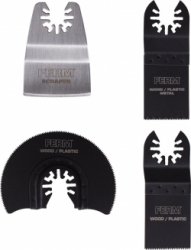 FERM - OTA1007 - Accessoireset - Voor - Oscillerende - Multitools - Universeel - 4 stuks: - Schraapblad - Segmentblad - 2 - Invalzaagbladen - Voor - Bewerking - Hout - Metaal - Gipskarton - Kunststof - Bosch open aansluiting