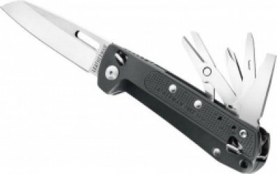 Leatherman Free K4 Zakmes - 9 functies - Glad Lemmet - RVS - Zwart