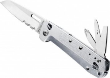 Leatherman Free K2X Zakmes - 8 functies - Gekarteld/Glad Lemmet - RVS