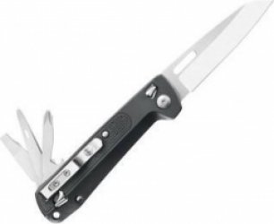Leatherman Free K2 Zakmes - 8 functies - Glad Lemmet - RVS - Zwart