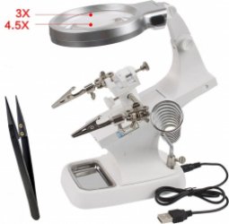 Derde hand met vergrootglas - Soldeerbout Houder - Soldeertools - Wit