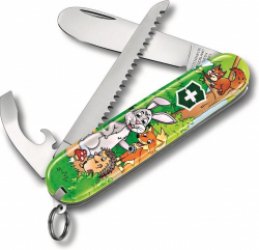 My First Victorinox Junior Zakmes - Rabbit Editie - 9 Functies - met Nekkoord en Kleurboek