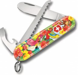 My First Victorinox Junior Zakmes - Parrot Editie - 9 Functies - met Nekkoord en Kleurboek