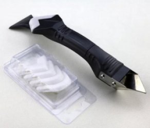 3 in 1 Kit Tool Met RVS Schraper Inclusief Kittuit – Kit Verwijderaar – Afstrijkrubber set – Voegstrijker set – Multitool Voor Het Afwerken Van Kit Naden – Kit Schraper