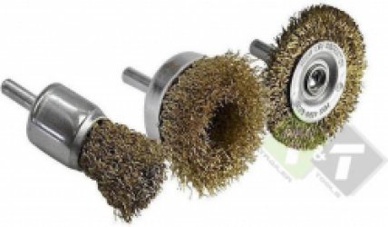 Staalborstel set, 3 delig, 50, 25, 50mm, 6mm asmaat, Benson
