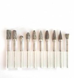 Frezensets – Set van 10 frezen – Mini frezenset van Wolfaamcarbide ø 3,00 x 5,00 mm – Multitool accessoiresset geschikt voor Dremel multitools