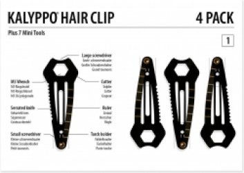Kalyppo Haarclip - Zwart - Speld - Multitool - Stijlvol - 4-pak - Dames - Cadeau - Nieuw