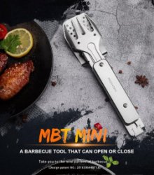 Barbecue Multi Tool Tang Spatel Vork Multitool Flesopener BBQ