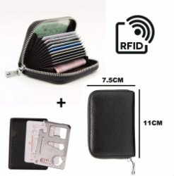 PLAY IT Portemonnee - Pasjeshouder - RFID - Zwart - Dames - Heren