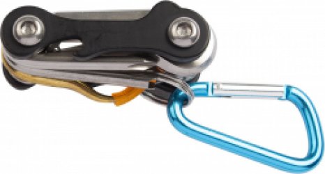 Multitool met karabijnhaak | zwart | 8 tools in 1