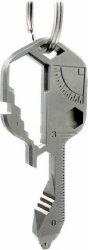 24 in 1 Multi Tool Key, RVS Key Shaped Pocket Tool, Outdoor Multitool voor flesopener, schroevendraaier, liniaal, moersleutel, strippen, bitdriver, geschikt voor geschenken, mannen en jongens (zilver)