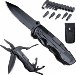 14 in 1 Multitool Zakmes - Inclusief Draagetui & 9-Delige Bit Set - Survival Mes - Outdoor - Jachtmes - Camping - kamperen - Inclusief 3 gratis E-books