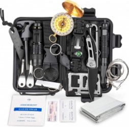 Survival Kit Outdoor – Survival Spullen Set – Mes - Kompas - 18 delig