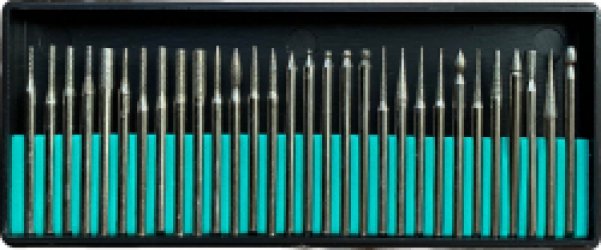 Frezensets 30-delig – Multitool accessoiresset – Multitool accessoiresset geschikt voor Dremel multitools – Diamant Frezensets ø3,00 mm – Stiftrezensets – Graveerstiften diamant set 30-delig – Lengte 45 mm – Zilver