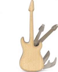 Kikkerland Gitaar Multitool - Bevat schroevendraaiers, flessenopener en mesje - Cadeautip voor de muziekliefhebber