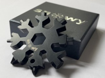 Snowy Sneeuwvlok 18 in 1 Multitool in Luxe Geschenkdoos - Zwart - Valentijn Cadeautip - Verjaardag - Geschenk- Snowflake Gereedschap - Schroevendraaier - Kerstcadeau - Kerstgeschenk