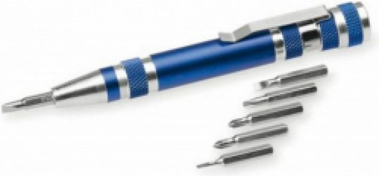 Schroevendraaier - 6 in 1 bit set - compact - multitool - met clip - Zwart