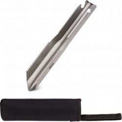 Navaris Multifunctioneel campingtool van titanium - Schepje met liniaal - Multitool met tasje - Schop voor outdoor activiteiten
