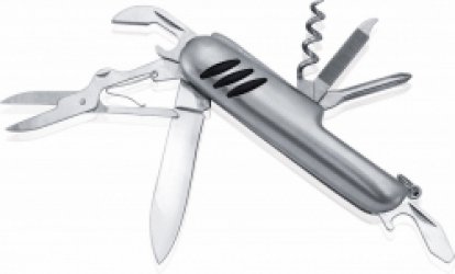 Zakmes - Multitool - Mes - Schaar - Kurkentrekker - 10 Functies - RVS - Aluminium - zilver