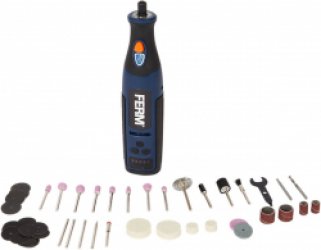 Ferm Accu Multitool – Roterend – 8V – Incl. 24 accessoires oplader & opbergdoosje voor accessoires
