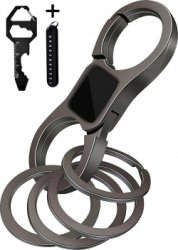 Luxe Metaal Sleutelhanger met Sleutelringen & Multitool - Quick Release Auto Sleutelhouder - Afneembare Keychain Karabijnhaak, Musketonhaak & Autosleutel voor Volwassen, Vrouwen, Mannen, Dames - Karabijnsluiting Sleutel hanger - Auto Accessoires