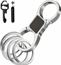 Luxe Metaal Sleutelhanger met Sleutelringen & Multitool - Quick Release Auto Sleutelhouder - Afneembare Keychain Karabijnhaak, Musketonhaak & Autosleutel voor Volwassen, Vrouwen, Mannen, Dames - Karabijnsluiting Sleutel hanger - Auto Accessoires