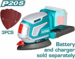 Total - Schuurmachine 125mm - Multischuurmachine - Palmschuurmachine - Detailschuurmachine - Lithium ion 20V - 13000/min - Losse body inclusief 3x schuurpapier