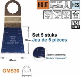 CMT - Multitoolzaagblad (Japanse vertanding) voor hout, 45mm - Zaagblad - Zagen - Hout - 5 Stuk(s)