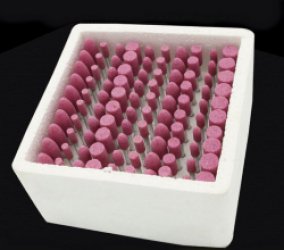 Set van 100 stuks slijpstiften - 100 delige Polijstset - Polijsten - Polijstkoppen - Slijpen - Slijpkop - Geschikt voor multitool - Schachtdiameter: 3mm - Lengte schacht 30 mm - Werkdiameter 4/5/6/8/10mm - Roze