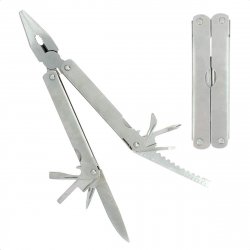 Cheqo® 15-in-1 Outdoor Toolkit - Multitool - Zakmes, Schroevendraaier, Tang, Flessenopener - RVS - Met Opbergtasje