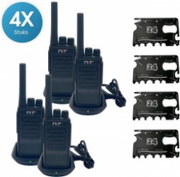 Activ24™ - Vergunningsvrije Walkietalkie - Set van 4x TYT TC-666E PMR portofoons - Met 4x Activ24™ multitool - Walkie Talkie - Vergunningsvrije portofoon