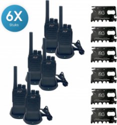 Activ24™ - Vergunningsvrije Walkietalkie - Set van 6x TYT TC-666E PMR portofoons - Met 6x Activ24™ multitool - Walkie Talkie - Vergunningsvrije portofoon