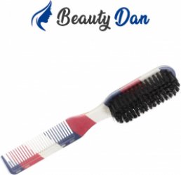 Beauty Dan Baard Borstel & Kam in 1 - Kappers Kleuren (baardborstel / baardkam) - 17 CM