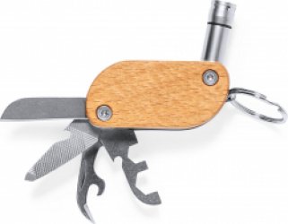 Multifunctionele sleutelhanger RVS - Multitool - Keychain - Sleutelring - Met LED zaklampje - 9 functies