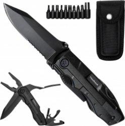 Travelhawk Zakmes - Multitool Zakmes - 14-in-1 Multitool - Blikopener - Flesopener - Zakmes -Schroevendraaier -9 verwisselbare schroeven - Draagetui - Zakmessen