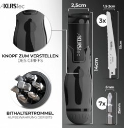 Multitool - 2 IN 1 - Schroevendraaierset - Handcirkelzaag - 12 Delig - Gereedschap - Set - Zwart