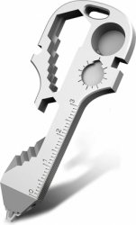 24-in-1 Klein Multitool Survival Sleutelhanger met Karabijnhaak - Gereedschap voor Fietsreparatie met Carabiner, Bieropener, Zaklamp, Sleutelring - Fiets Accessoires reparatieset - Keychain Gadget - Multi Tool Flesopener - Zilver