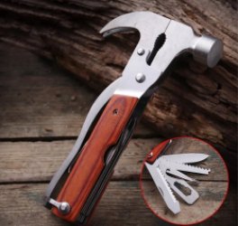 9 in 1 Multitool Zakmes I Bijl & Hamer I Combinatietang I Takkenzaag I Moersleutel I Blikopener I Schroevendraaier