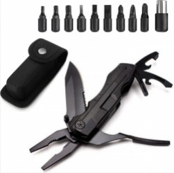 *** Multitool Zakmes - 14-in-1 met o.a. blikopener, flesopener, zakmes, schroevendraaier en 9 verwisselbare schroeven. Inclusief handig draagetui voor outdoor avonturen zoals camping Survival en wandelen - van Heble® ***