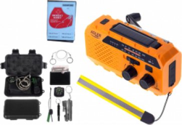 NoodPakket Survival Overlevingspakket Radio op Batterijen voor Rampen & Survivalkit & Nooddeken - Opwindbare Solar Radio - Zaklamp - Oplader - 7-in-1 Multitool - Noodfluitje - Rampenrugzak - SOS-Alarm - Noodrantsoen - Powerbank - Thermische Deken