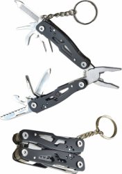 Ainy - Multitool Gereedschap Sleutelhanger zwart | gadgets zakmes | survival tool kit keychain met sleutelringen | RVS gereedschapset sleutelhangers volwassenen | auto sleutelhouder multitools accessoires