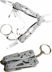 Ainy - Multitool Gereedschap Sleutelhanger zilver | gadgets zakmes | survival tool kit keychain met sleutelringen | RVS gereedschapset sleutelhangers volwassenen | auto sleutelhouder multitools accessoires