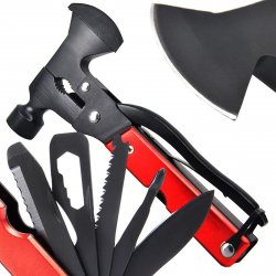 17-in-1 Outdoor Multitool - Bijl - Zaag - Hamer - Schroevendraaier - Rood