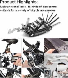 Multitool Fiets reparatie toolkit 16-delig - race fiets mountainbike- Vouwgereedschap
