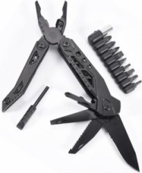 Zakmes Multifunctioneel - 16 in 1 - Zwart - Multitool - Survival - Outdoor Mes - Pocket Knife - Gereedschap - Hunting Knife - Kamperen - 15cm - Cadeau Tip